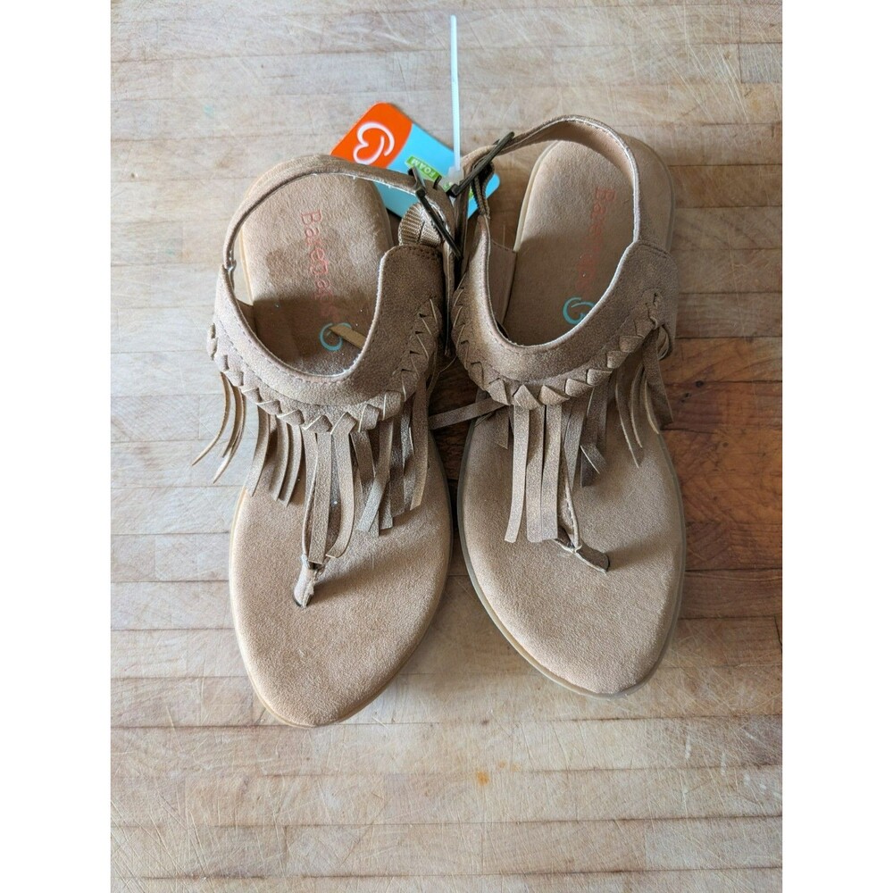 Baretraps Girl's Rosebud Sandals 1.5M (32 EUR) Brown Fringe NWT